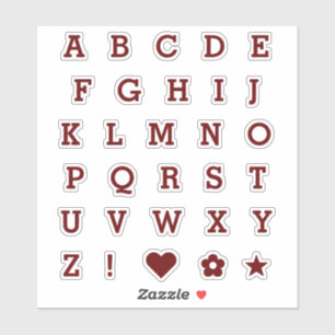 Lettres de Bourgogne profonde   Stickers Alphabet 