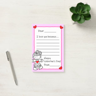 Lettres de la Saint Valentin Lage Post-It Notes