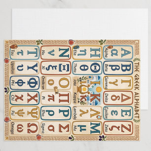 Lettres de l'alphabet grec Symboles Cartes à écr