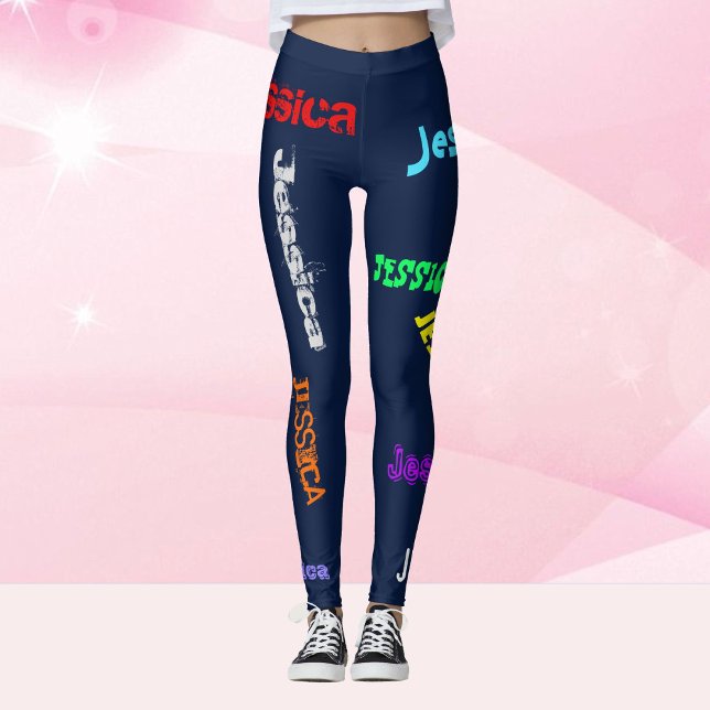 Lettres de NOM répétitives personnalisées Leggings (Créateur téléchargé)