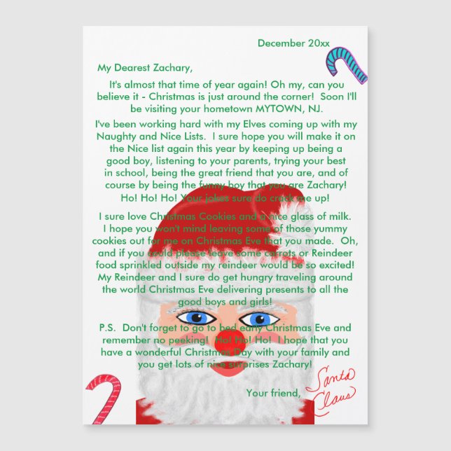 Lettres de Père Noël personnalisées (Devant)