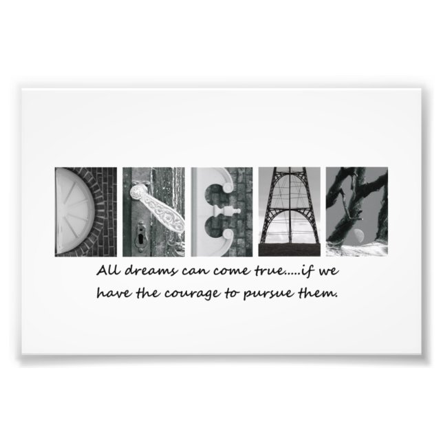 Lettres de photographie d'alphabet de rêve 4x6 (Devant)