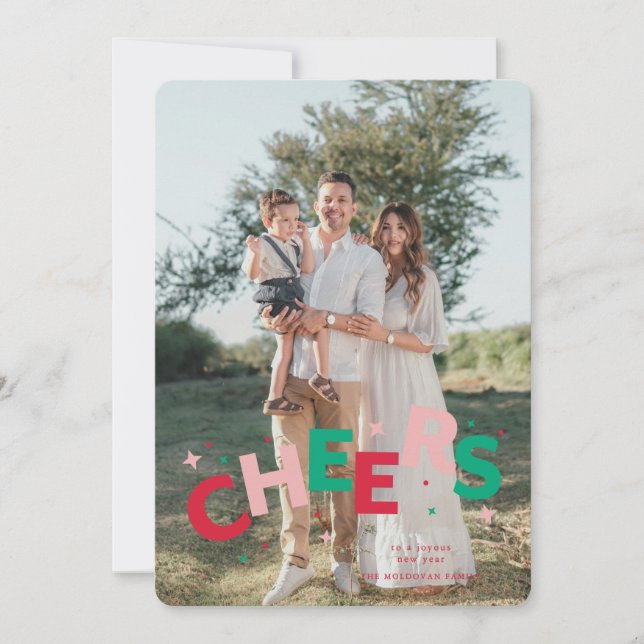 Lettres de saut colorées Carte de Noël (Devant)