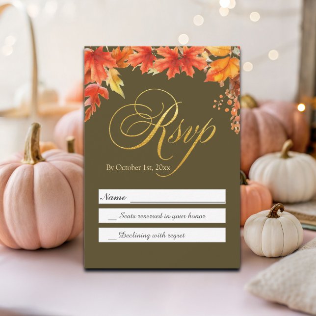 Lettres d'or Automne Floral Feuilles d'érable mari (Créateur téléchargé)
