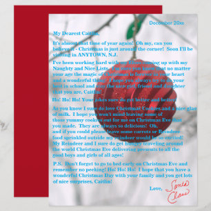 Lettres du Père Noël Tweens Ornement Rouge