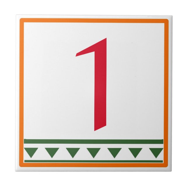 Lettres et numéros italiens rouges Carreaux en cér (Devant)