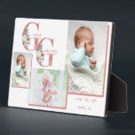 Lettres florales de Grand-mère GG | 3 Plaque photo<br><div class="desc">Créez votre propre plaque photo avec trois de vos photos préférées - parfait pour le premier arrière-petit-enfant d'une arrière-grand-mère. Le modèle photo est configuré pour ajouter vos photos, qui sont affichées en format paysage et portrait et encadrées d'une bordure décalée. Les initiales GG sont en lettres florales avec parties scintillant...</div>