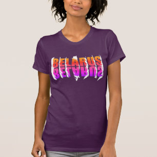 Lettres funky Biélorussie Б е л а р у с T-Shirt Te