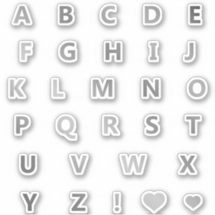 Lettres gris argent Monogramme Sticker Pack Alphab