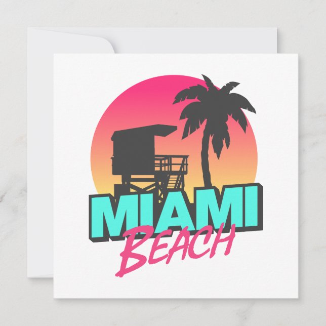 Lettres Minimalistes Rétro de Miami Beach (Devant)