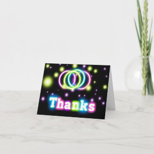 Lettres néon lumineuses MERCI remerciement Carte p