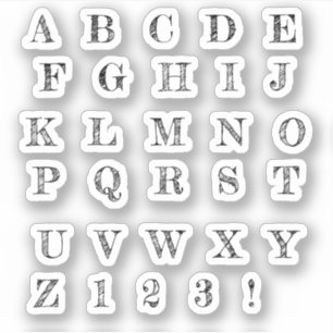 Lettres noires alphabet autocollants