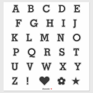 Lettres noires modernes   Stickers Alphabet Monogr