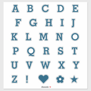 Lettres Turquoises modernes   Stickers Alphabet Mo