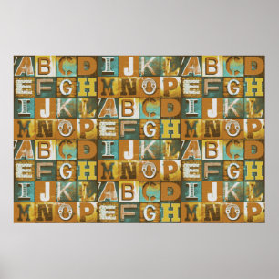 Lettres Typographie Poster Rétro Pour Découpage