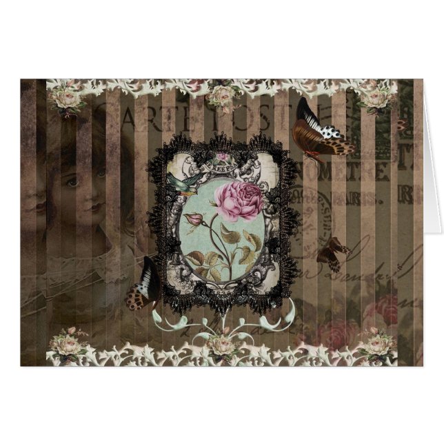 Lettres victoriennes - Carte de note personnalisab (Devant horizontal)