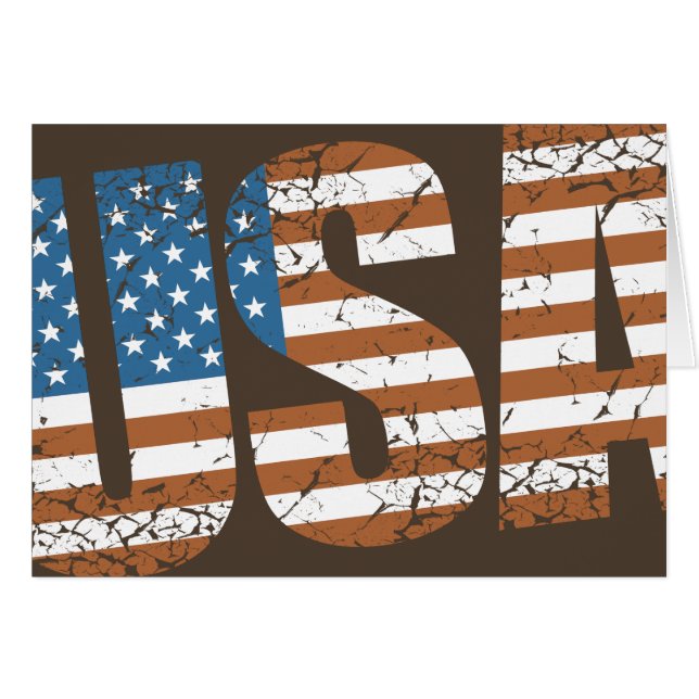 Lettres vintages des Etats-Unis avec le drapeau (Devant horizontal)
