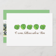 "Lettuce Adore Him" Carte de Noël