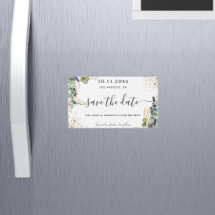 L'eucalyptus d'anniversaire enregistrer l'aimant d
