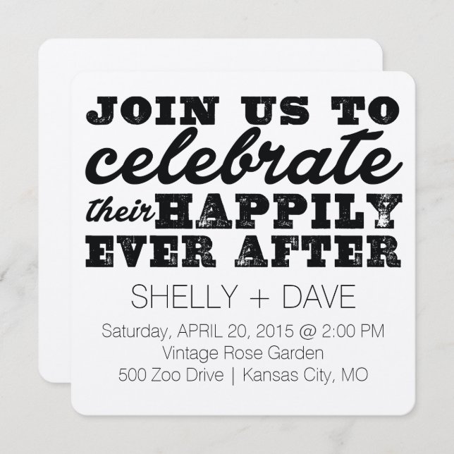 Leur Joyeux Jour Après Faire-part de mariage (Devant / Derrière)