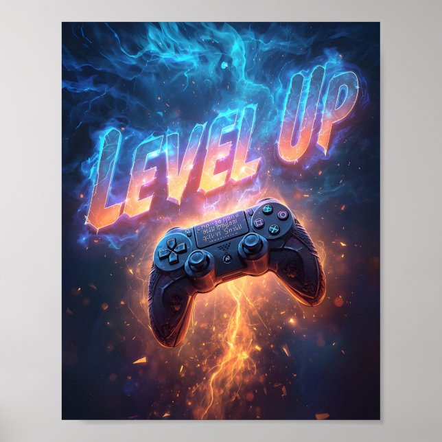 Level Up — Epic Gamer Poster (Devant)