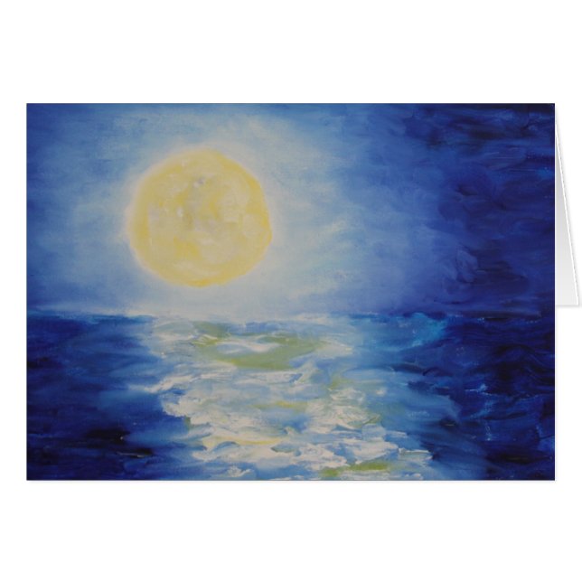Lever de la lune au-dessus de la peinture du lac (Devant horizontal)