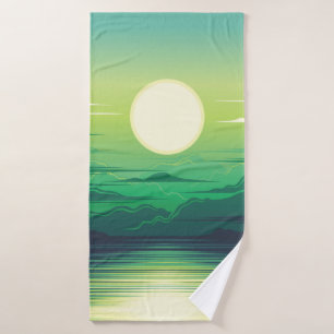 Lever de soleil dans la mer habillage d'illustrati