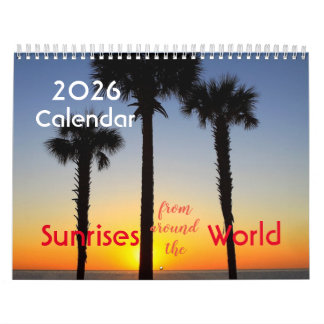 Lever de soleil du monde entier avec calendrier po