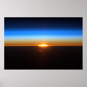 Lever de soleil en affiche de l'espace