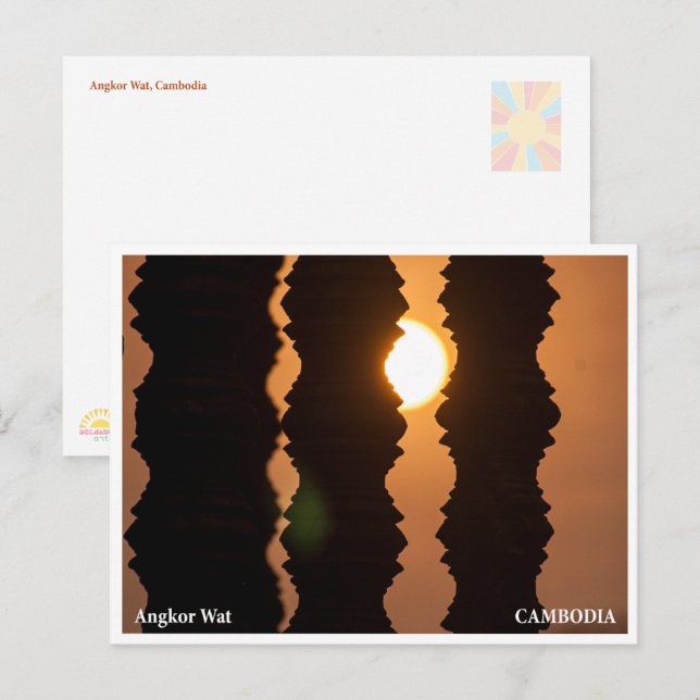 Lever de soleil sur Angkor Wat – Carte postale d'a (Devant / Derrière)