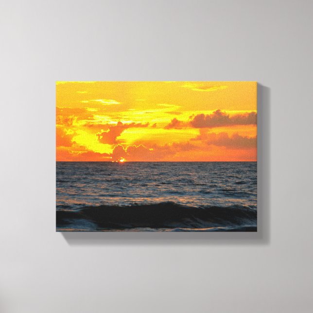 Lever de soleil sur l'océan Impression sur toile t (Recto)