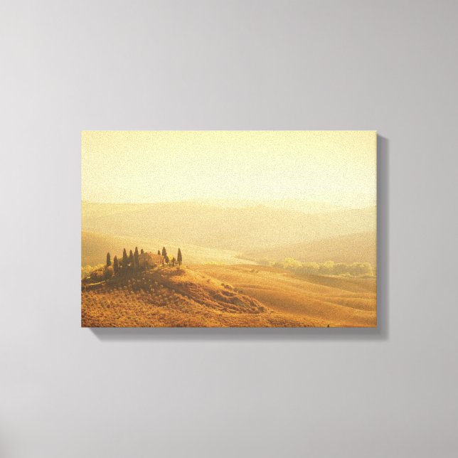 Lever de soleil sur un paysage en toile toscane (Recto)