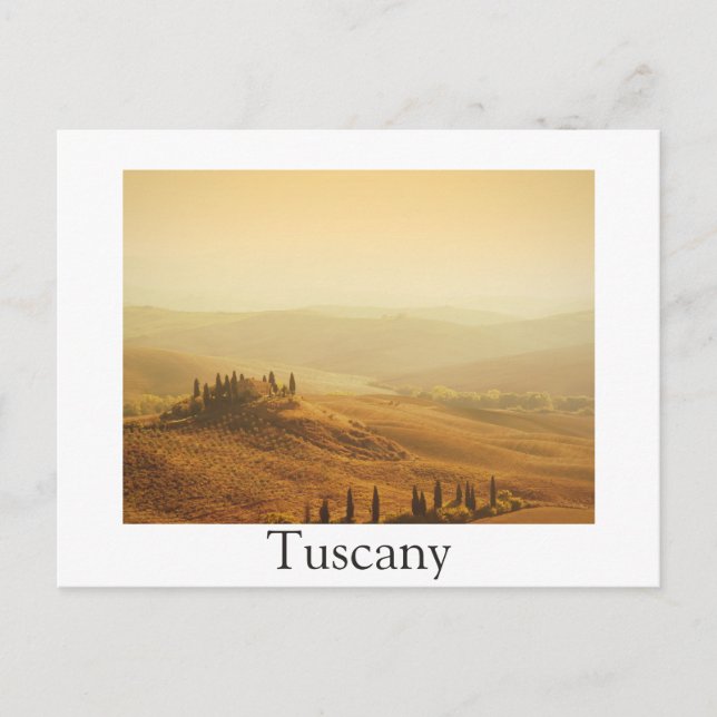 Lever de soleil sur un paysage en Toscane carte po (Devant)