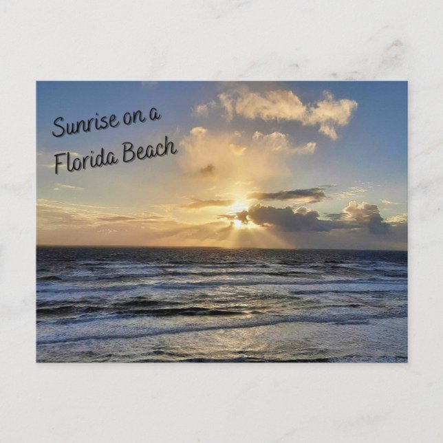 Lever de soleil sur une carte postale Florida Beac (Devant)