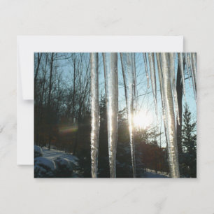 Lever du soleil à travers Icicles hiver Photograph