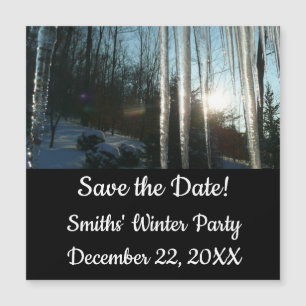 Lever du soleil à travers Icicles hiver Photograph