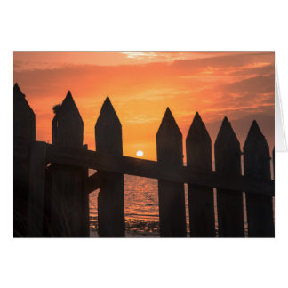 Lever du soleil à travers une clôture