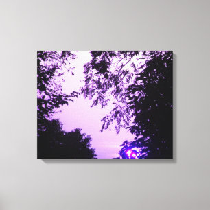 Lever du soleil dans les imprimés en toile violett