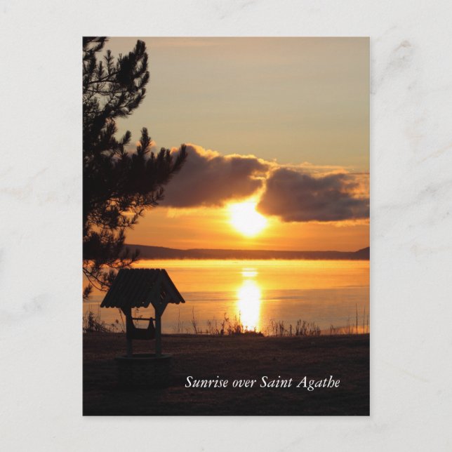 Lever du soleil sur la carte postale de Saint Agat (Devant)