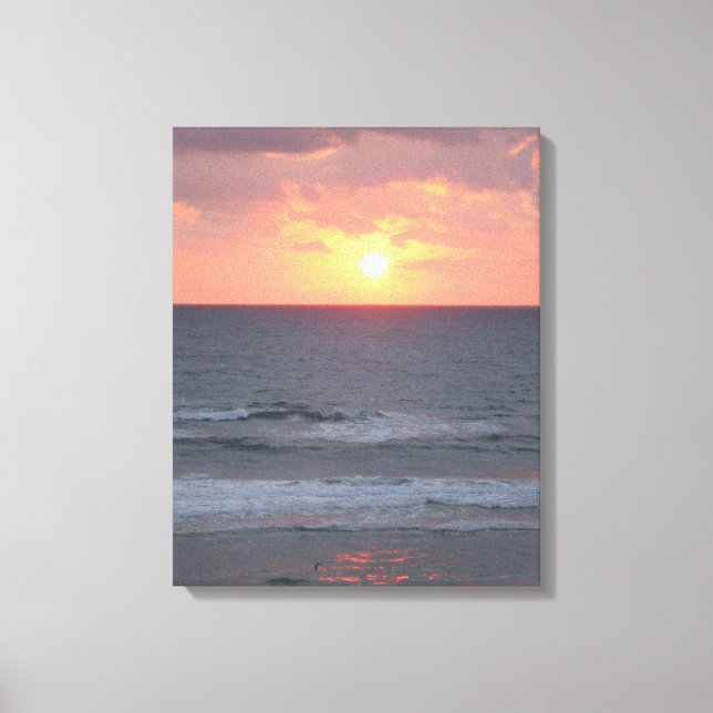 Lever du soleil sur la plage Toile enveloppée (Recto)