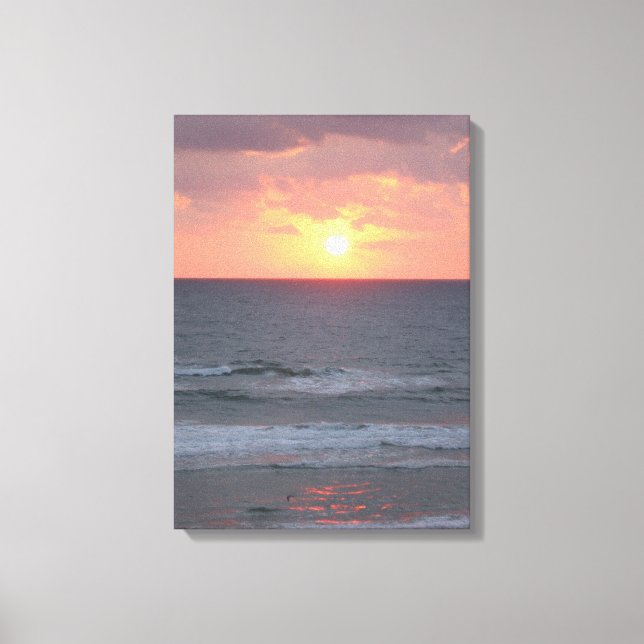 Lever du soleil sur la plage Toile enveloppée (Recto)