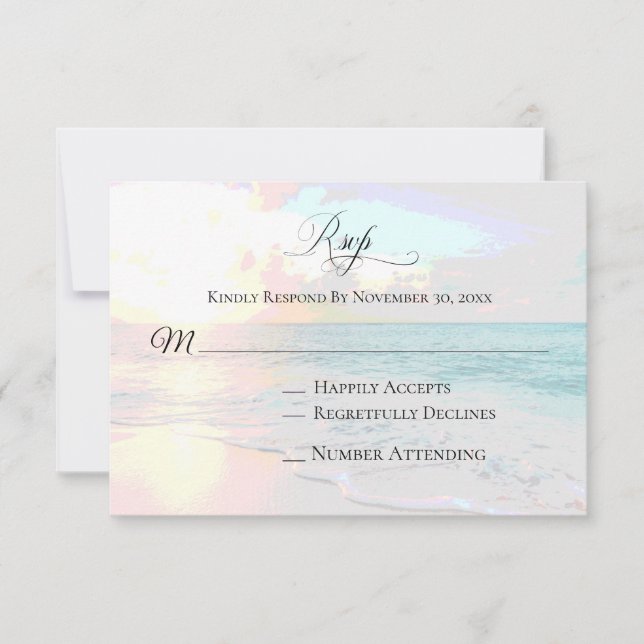 *~* Lever Exotique Océan - Mariage Plage RSVP (Devant)