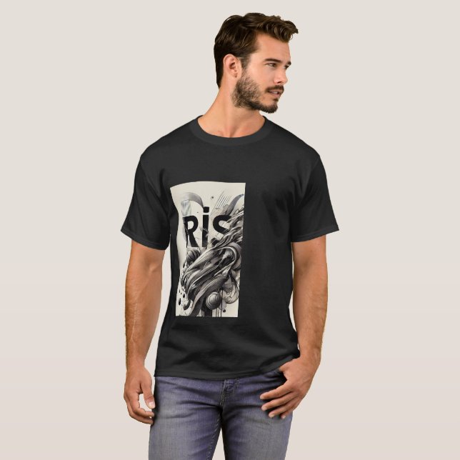lever un t-shirt noir et blanc (Devant entier)