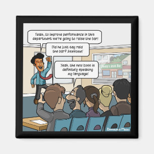 Levez le bar amusant Magnet Carré