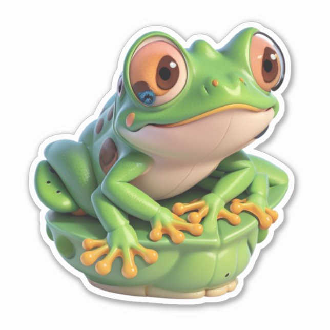 Levez-vous dans le bonheur avec nos Stickers Frog  (Devant)