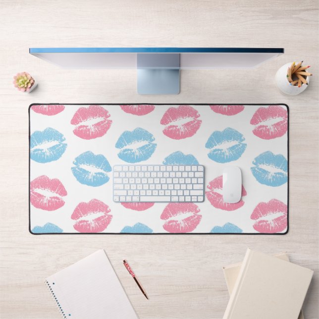 Lèvres bleues et roses Motif, Baguette à lèvres, B (Bureau 1)