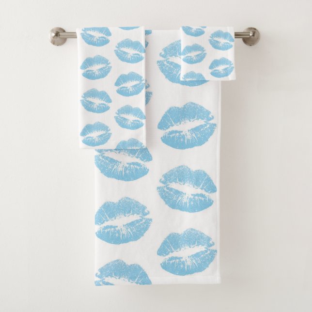 Lèvres bleues, motif de lèvres, rouge à lèvres ble (En situation)