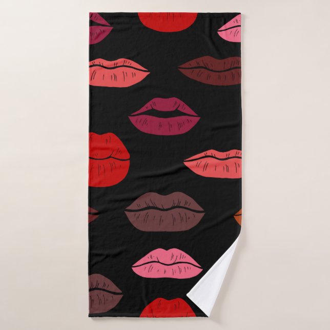 Lèvres colorées motifs sans couture (Serviette de bain)