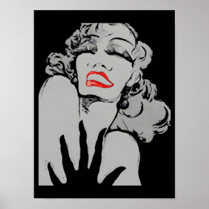 Lèvres dramatiques CHANGER COULEUR ~ Poster 16x12