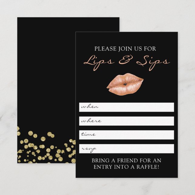 Lèvres et invitation de partie de Lipsense de Sips (Devant / Derrière)